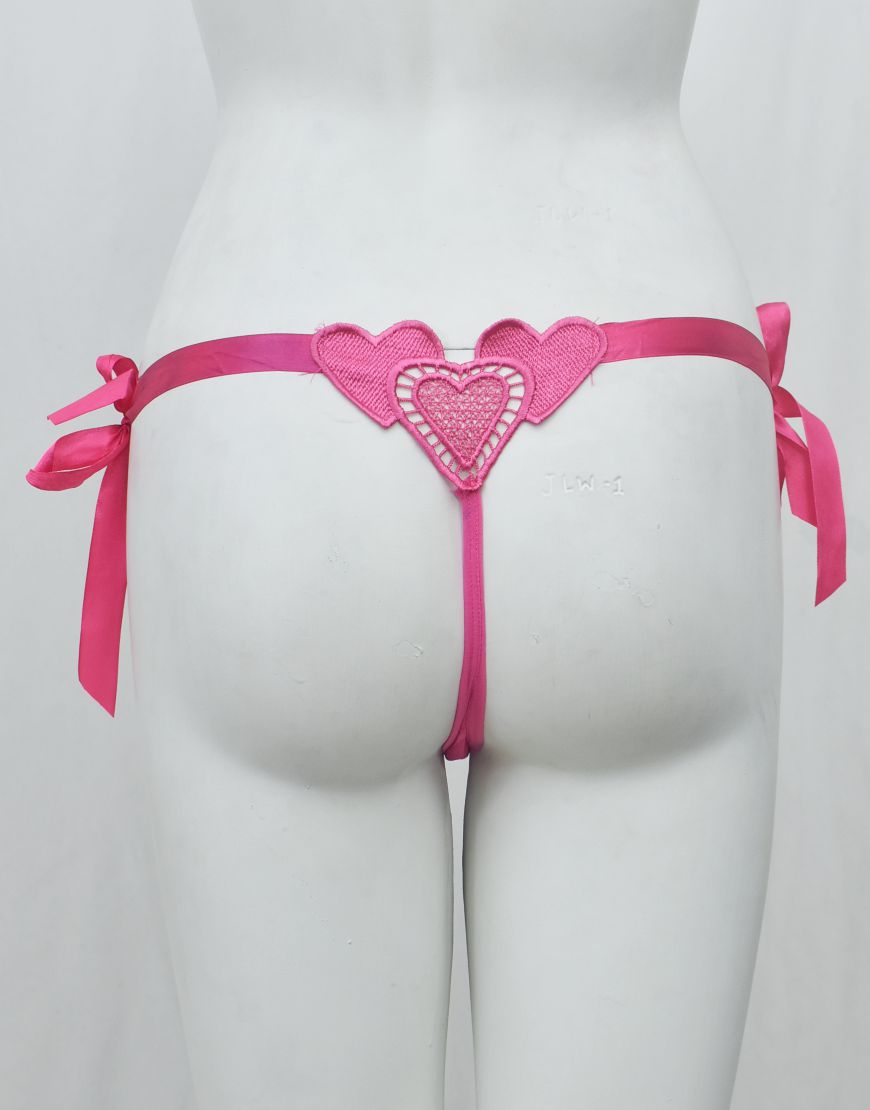 Net & Lace Tie Up Thong G-String Panty