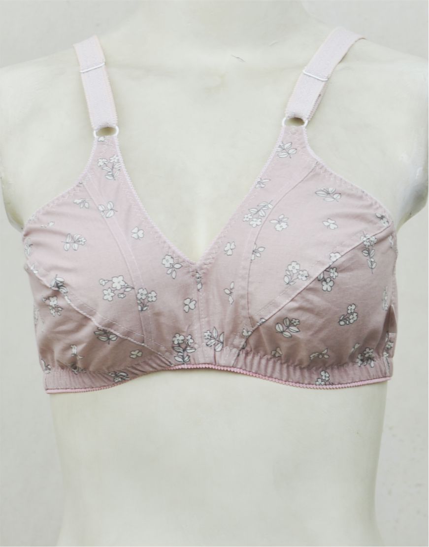 Pack of 3 Random Prints Cotton Woven Fabric Bras FN195 (Non-Padded, Non Wired)