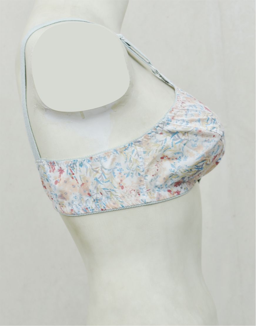 Pack of 3 Random Prints Cotton Woven Fabric Bras FN195 (Non-Padded, Non Wired)