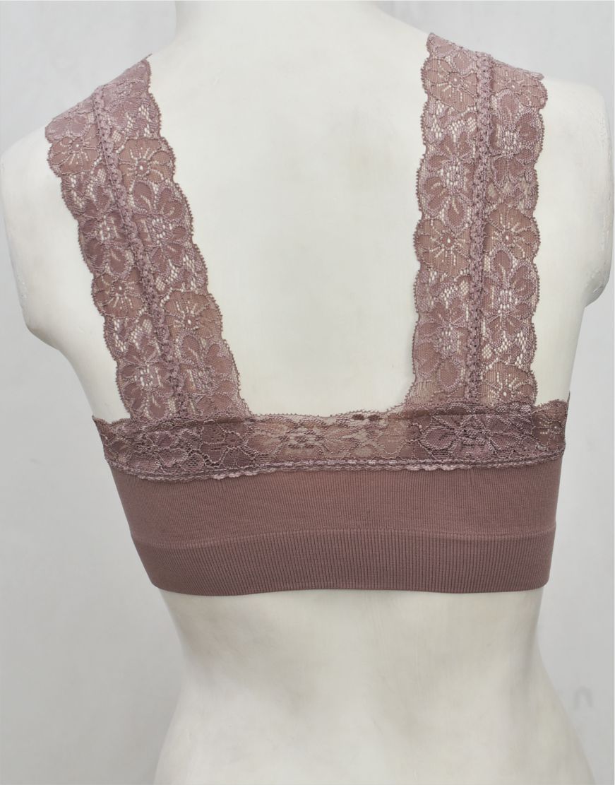 Fancy Lace Stretchable Blouse Bra with Removable Pads