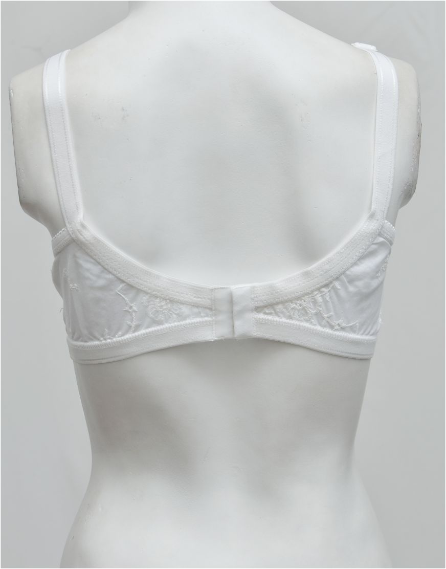 Premium Quality Summer Cotton Woven Embroidered More C-Cup Bra