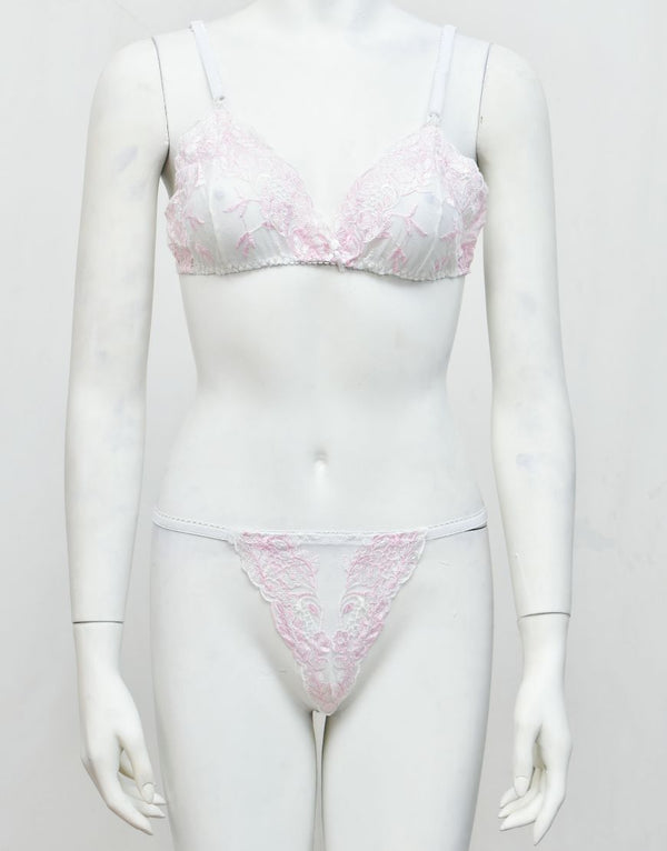 Intimate Wear Embroidered See-through Bra Panty Set