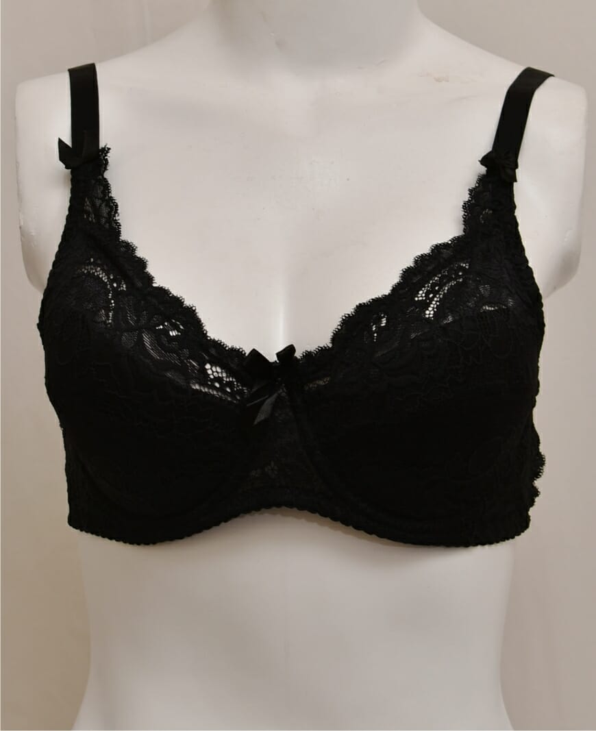 D Cup with Soft Lining Underwired Lace & Net Fancy Bra