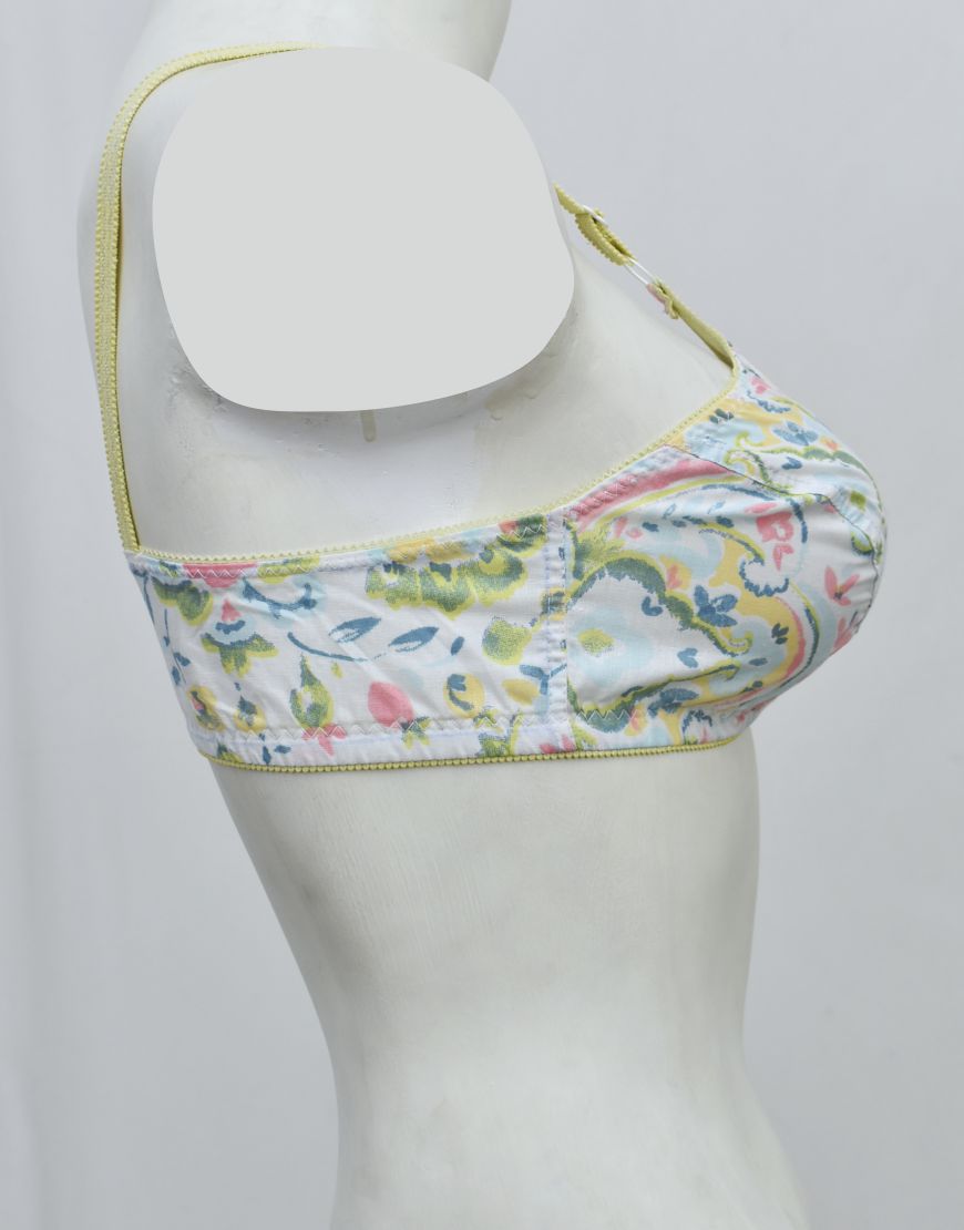 Pack of 3 Random Prints Cotton Woven Fabric Bras FN118 (Non-Padded, Non Wired)