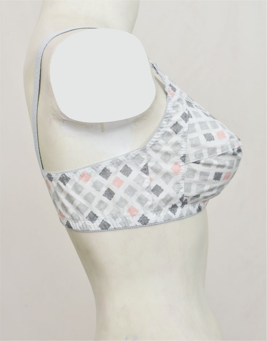 Pack of 3 Random Prints Cotton Woven Fabric Bras FN151 (Non-Padded, Non Wired)