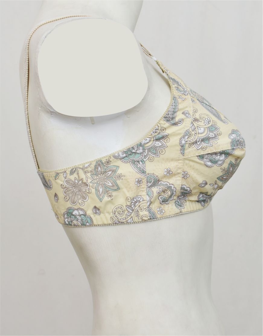 Pack of 3 Random Prints Cotton Woven Fabric Bras FN157 (Non-Padded, Non Wired)