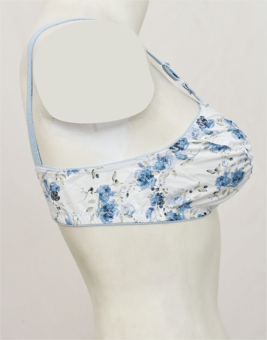 Pack of 3 Random Prints Cotton Woven Fabric Bras FN161 (Non-Padded, Non Wired)