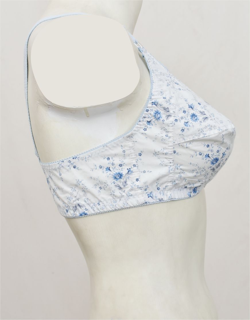 Pack of 3 Random Prints Cotton Woven Fabric Bras FN162 (Non-Padded, Non Wired)