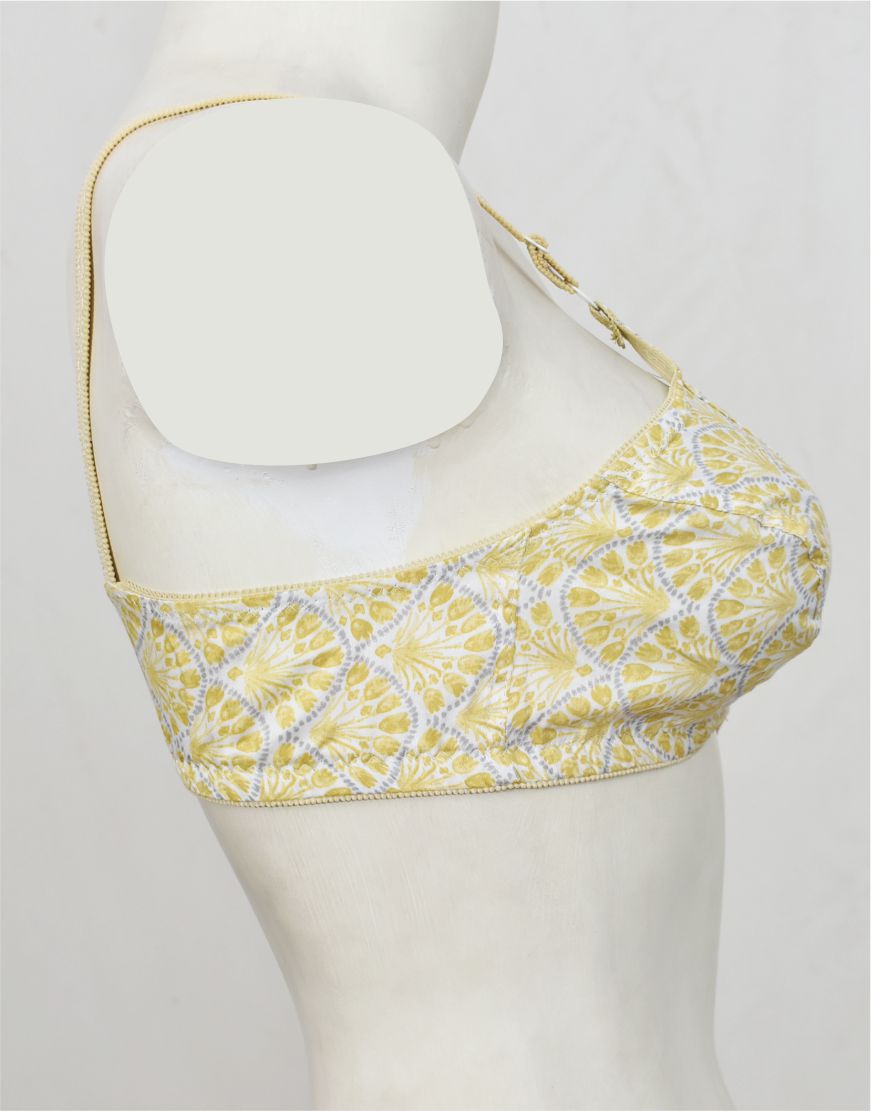 Pack of 3 Random Prints Woven Fabric Bras FN164 (Non-Padded, Non Wired)