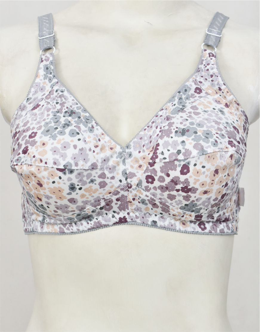 Pack of 3 Random Prints Woven Fabric Bras FN165 (Non-Padded, Non Wired)
