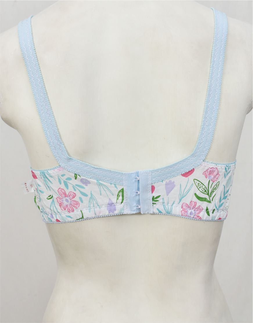 Pack of 3 Random Prints Cotton Woven Fabric Bras FN171 (Non-Padded, Non Wired)