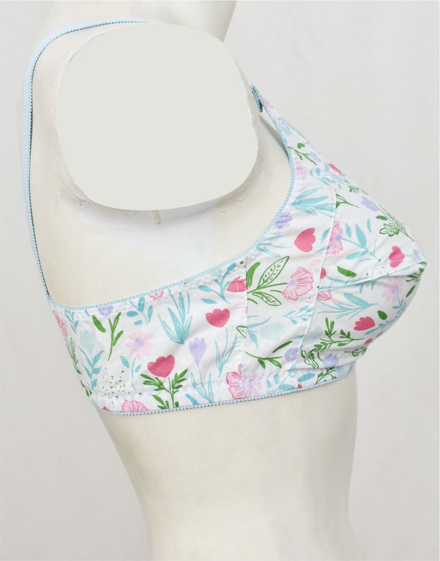 Pack of 3 Random Prints Cotton Woven Fabric Bras FN171 (Non-Padded, Non Wired)
