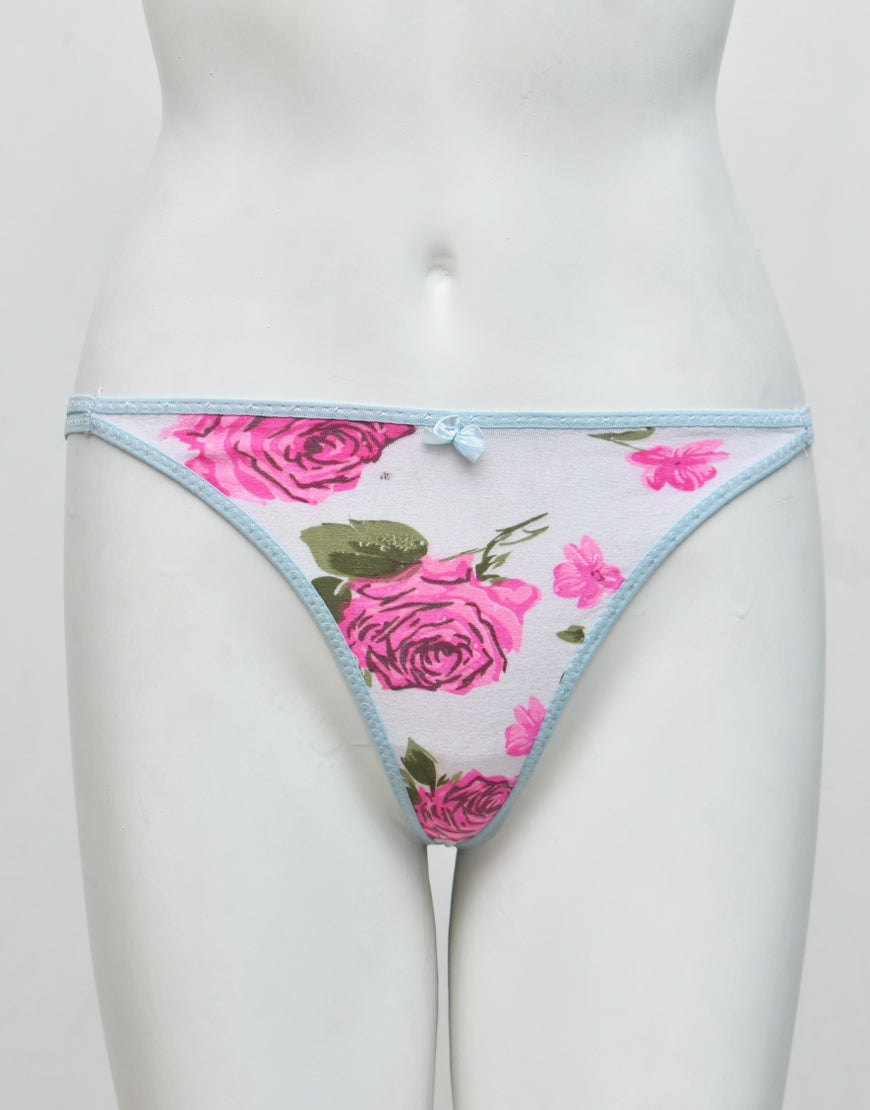 Floral Print Thong Panty